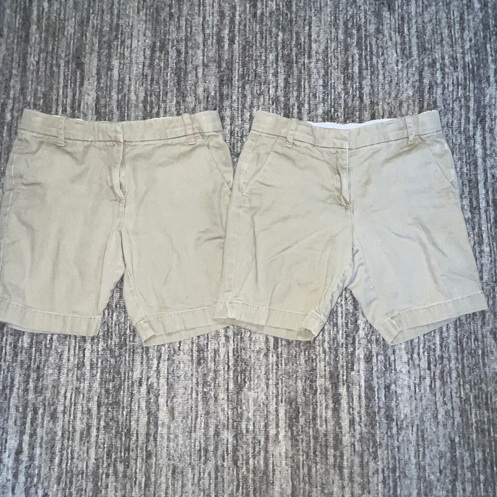 Crewcuts Khaki Shorts Girls Size 8 Set of‎ 2 Twill Casual Everyday Shorts